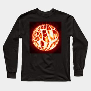 Red & Black, White Sun Star Explosion Graphic Art Design Gifts Long Sleeve T-Shirt